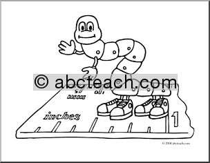 Clip Art: Cartoon Inchworm (coloring page)