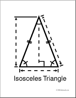 Clip Art: Shapes: Triangle: Isosceles Geometry (coloring page)