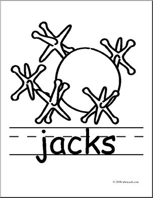 Clip Art: Jacks (coloring page)