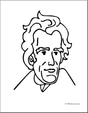 Clip Art: US: President Jackson (coloring page)