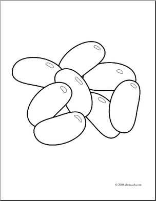 Clip Art: Jelly Beans (coloring page)