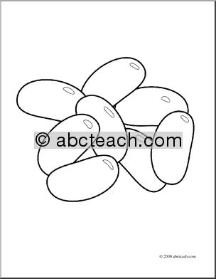 Clip Art: Jelly Beans (coloring page)