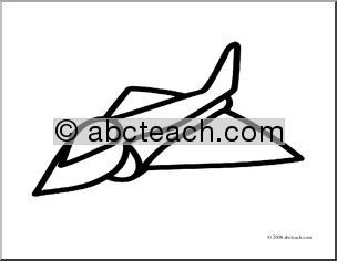 Clip Art: Basic Words: Jet (coloring page)