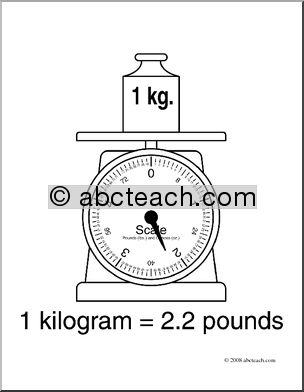 Clip Art: Kilogram/Pound Conversion Scale (coloring page)