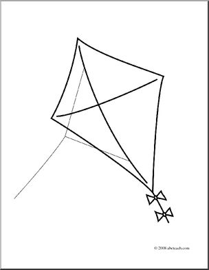 Clip Art: Kite (coloring page)