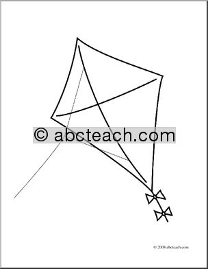 Clip Art: Kite (coloring page)