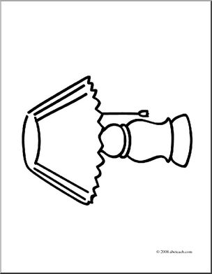 Clip Art: Basic Words: Lamp (coloring page)