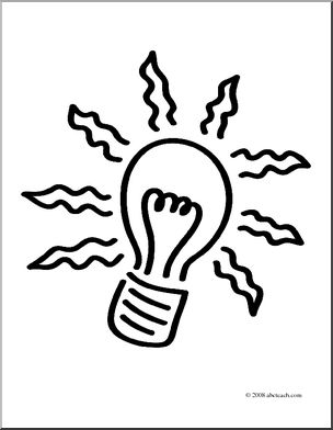 Clip Art: Light Bulb 1 (coloring page)