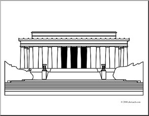 Clip Art: Lincoln Memorial (coloring page)