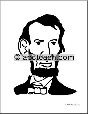 Clip Art: US: President Lincoln (coloring page)