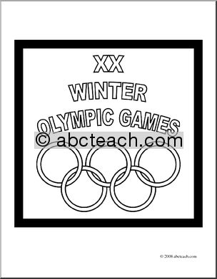 Clip Art: 2006 Winter Olympics Logo (coloring page)
