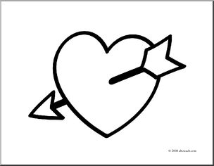 Clip Art: Basic Words: Love (coloring page)