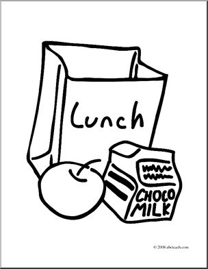 Clip Art: Lunch Bag (coloring page)