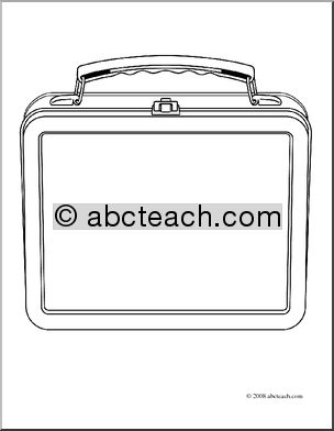 Clip Art: Lunch Box (coloring page)