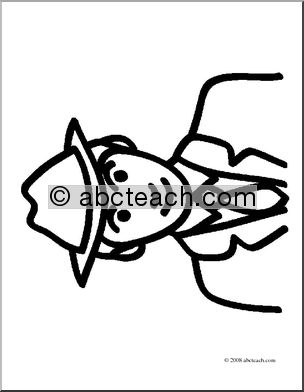 Clip Art: Basic Words: Man (coloring page)