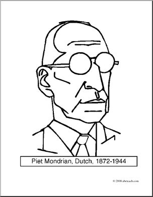 Clip Art: Artists: Piet Mondrian (coloring page)