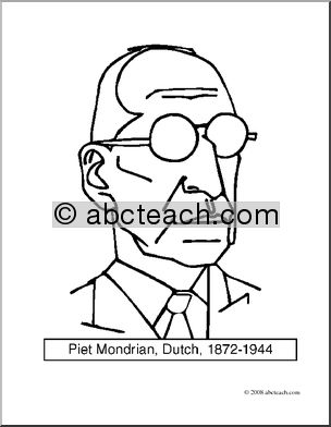 Clip Art: Artists: Piet Mondrian (coloring page)