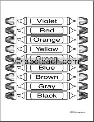 Clip Art: Markers (coloring page)