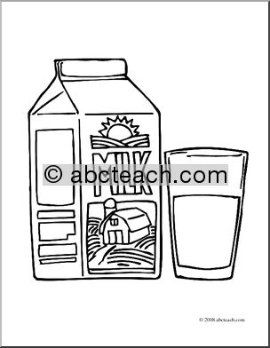 Clip Art: Milk (coloring page)