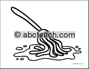 Clip Art: Basic Words: Mop (coloring page)