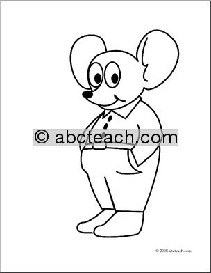 Clip Art: Cartoon Mouse (coloring page)