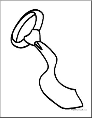 Clip Art: Basic Words: Tie (coloring page)