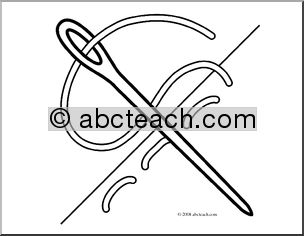 Clip Art: Needle (coloring page)