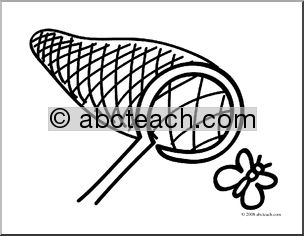 Clip Art: Basic Words: Net (coloring page)