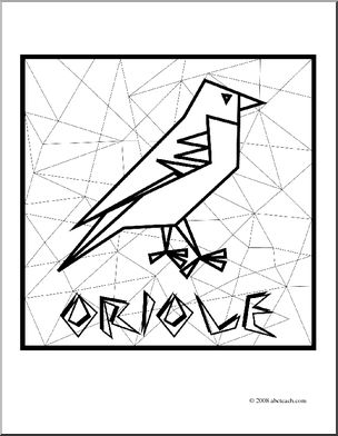 Clip Art: Oriole (coloring page)