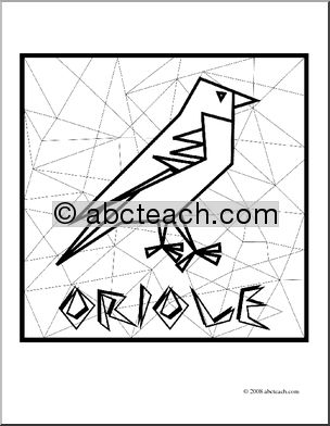 Clip Art: Oriole (coloring page)