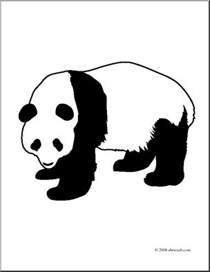 Clip Art: Panda (coloring page)