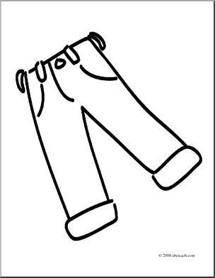 Clip Art: Basic Words: Pants (coloring page)