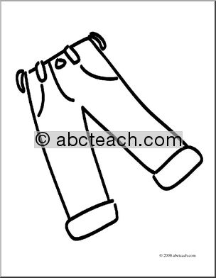 Clip Art: Basic Words: Pants (coloring page)