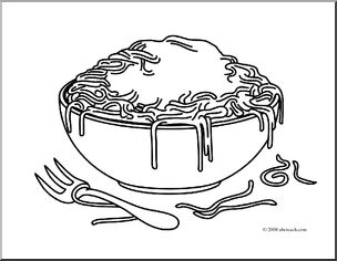 Clip Art: Pasta (coloring page)