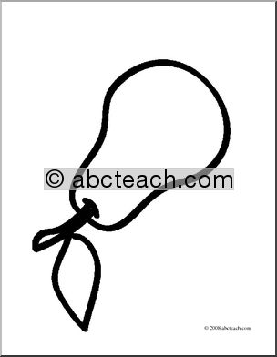 Clip Art: Basic Words: Pear (coloring page)