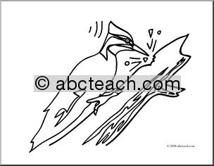 Clip Art: Basic Words: Peck (coloring page)