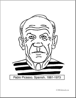 Clip Art: Artists: Pablo Picasso (coloring page)
