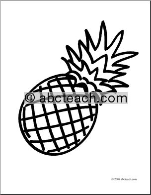 Clip Art: Fruit: Pineapple (coloring page)