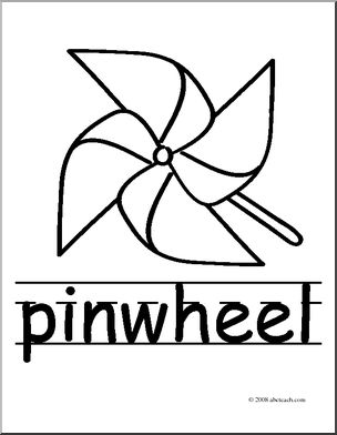 Clip Art: Pinwheel (coloring page)