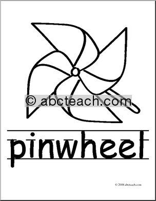 Clip Art: Pinwheel (coloring page)