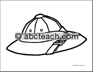 Clip Art: Pith Helmet (coloring page)