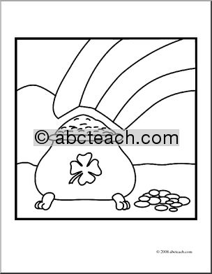 Pot of Gold (coloring page) Clip Art