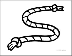 Clip Art: Basic Words: Rope (coloring page)