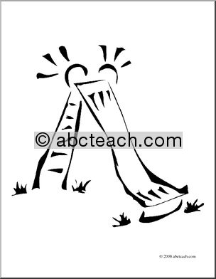 Clip Art: Playground: Slide (coloring page)