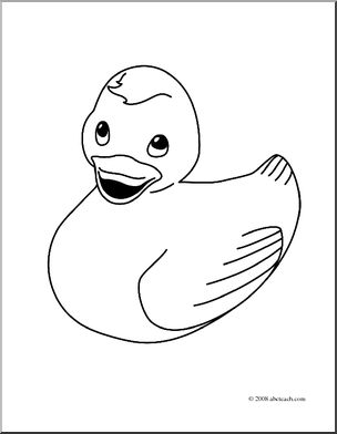Clip Art: Rubber Ducky (coloring page)