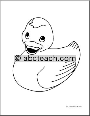 Clip Art: Rubber Ducky (coloring page)