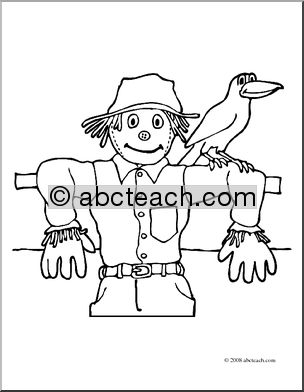 Clip Art: Scarecrow 1 (coloring page)