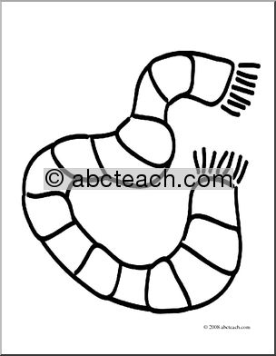 Clip Art: Basic Words: Scarf (coloring page)