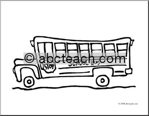 Clip Art: School Bus 2 (coloring page)