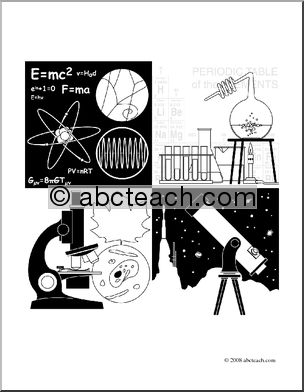 Clip Art: Science (coloring page)